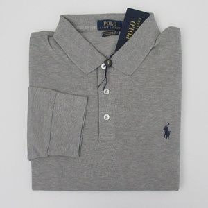 NWT Ralph Lauren LS Slim Stretch Mesh Polo Shirt